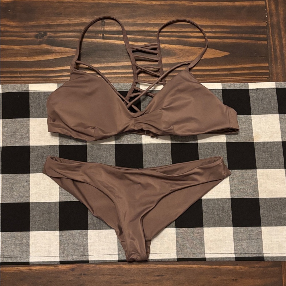 Rvca Brown Bikini Small Medium - image 1